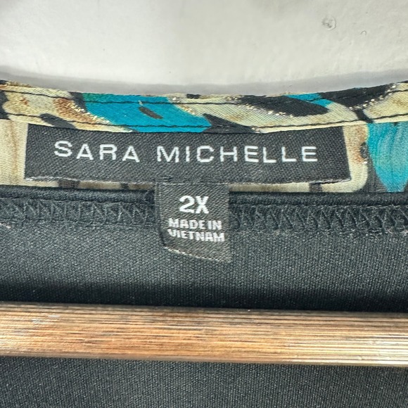 Sara Michelle Tank Cardigan Set 2X Animal Print Teal Draped Layered Boho Chic - Picture 2 of 9